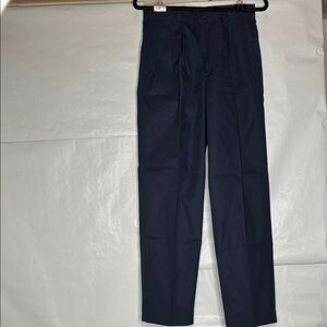 Classic Navy Pleated Men's Dress Pants